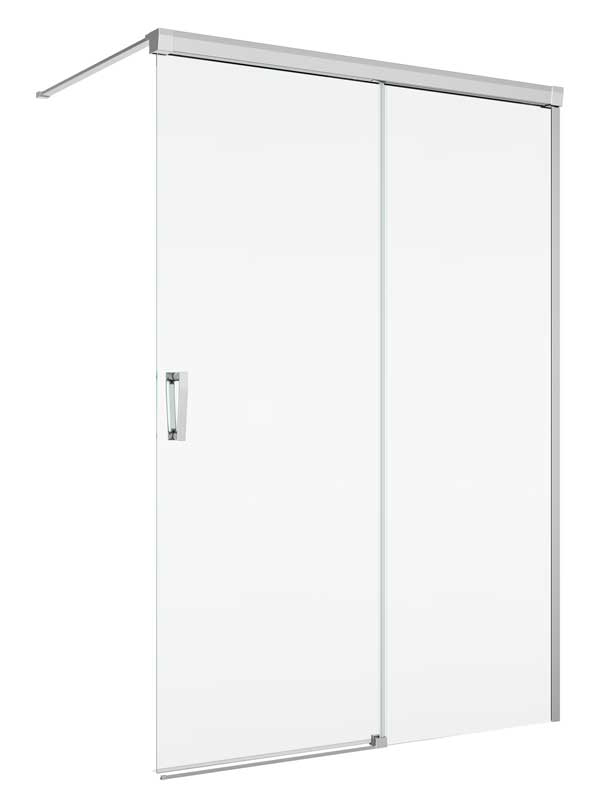 SanSwiss Cadura Walk-In Ścianka Wolnostojąca Dwuczęściowa Prawa CAW2 NA WYMIAR (100-140 cm) Szkło Przezroczyste CAW2DSM15007